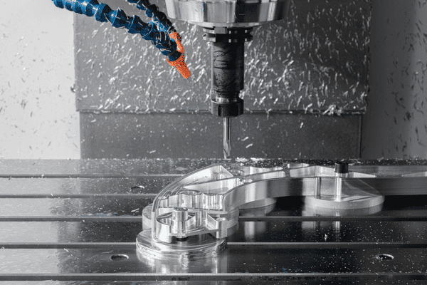 Vertical machining center workpiece processing